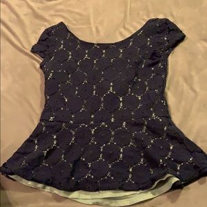 Lace peplum top